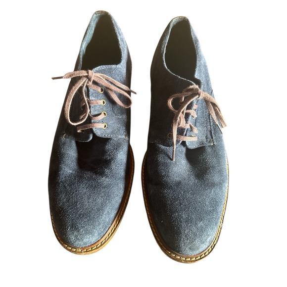Cole Haan Other - Cole Haan Grand OS Blue Suede Derby Men's Dress Shoes Size 12 Lace Up Plain Toe